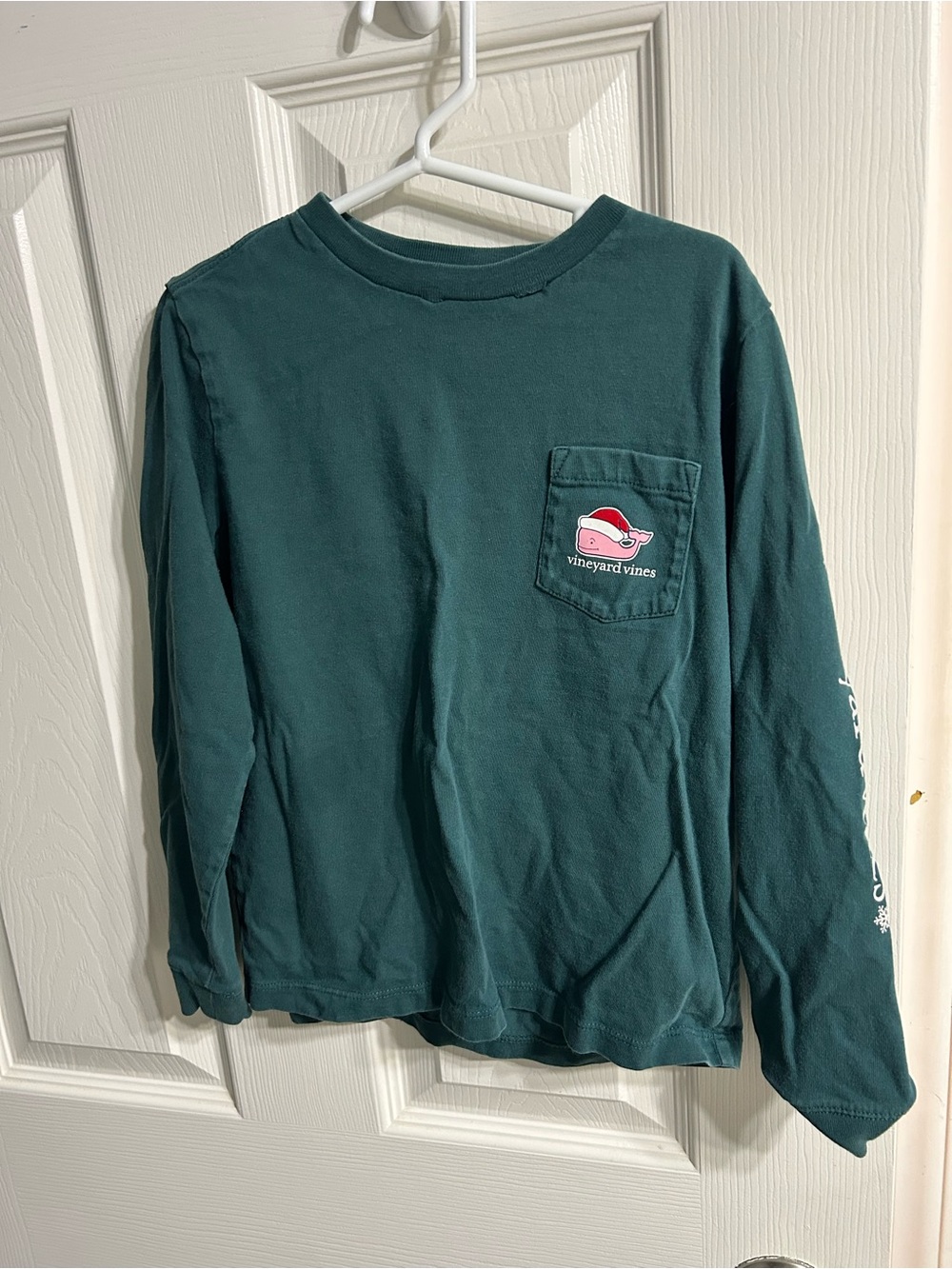 Vineyard Vines Teal Green Long Sleeve Tee with Logo